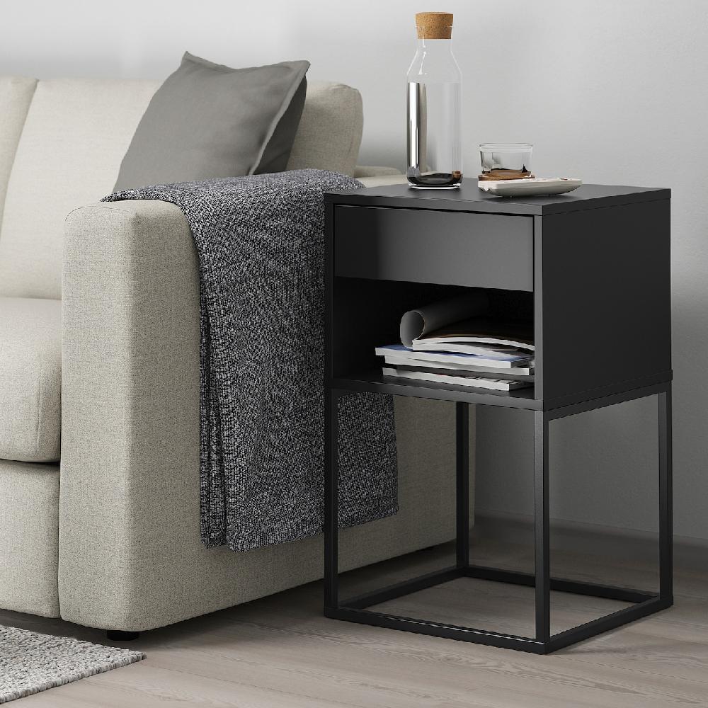 IKEA VIKHAMMER Ablagetisch schwarz 40x39 cm Saisonale Angebote