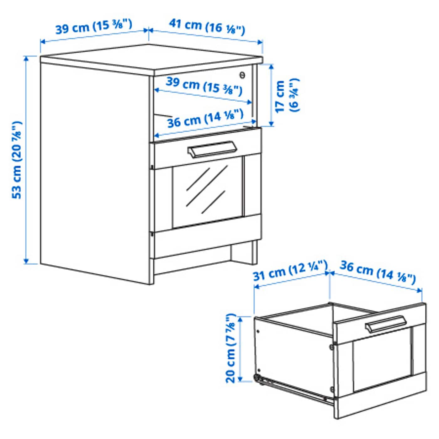 IKEA BRIMNES Ablagetisch grau 39x41 cm Kostenlose Rückgabe