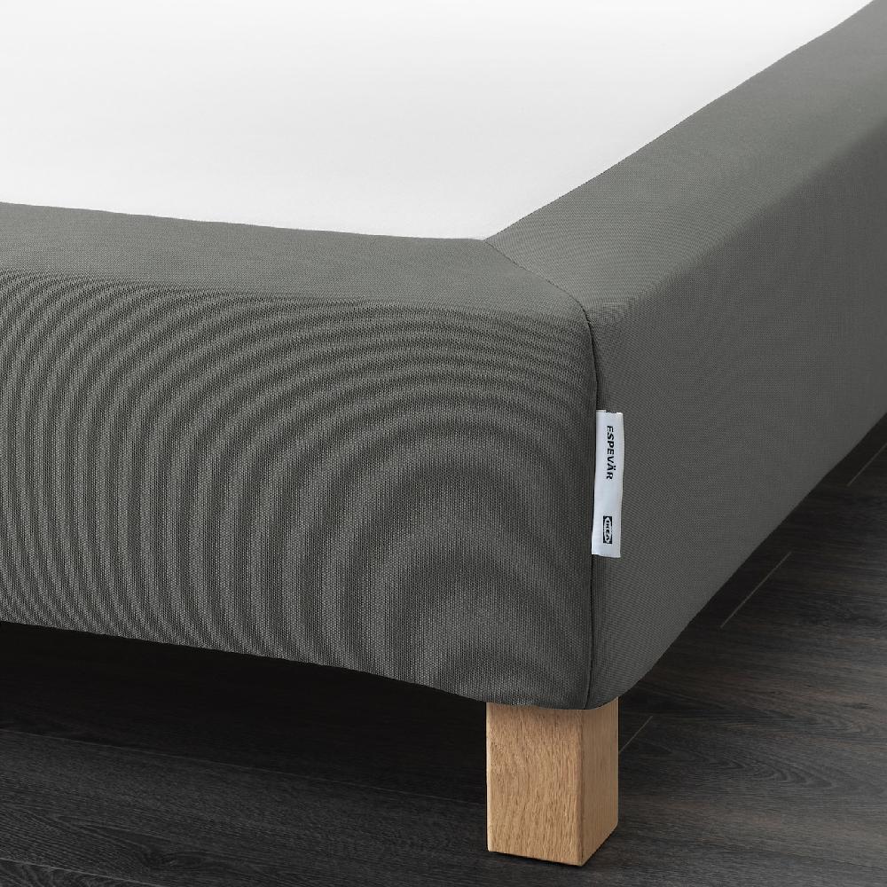 IKEA ESPEVÄR Boxspring mit Beinen dunkelgrau 140x200 cm Sonderangebot der Fabrik