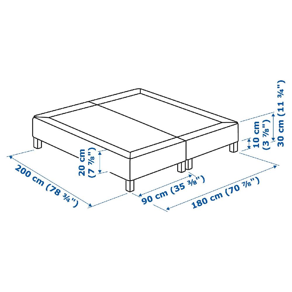 IKEA ESPEVÄR Boxspring mit Beinen weiß 180x200 cm Begrenzt auf 3 Tage