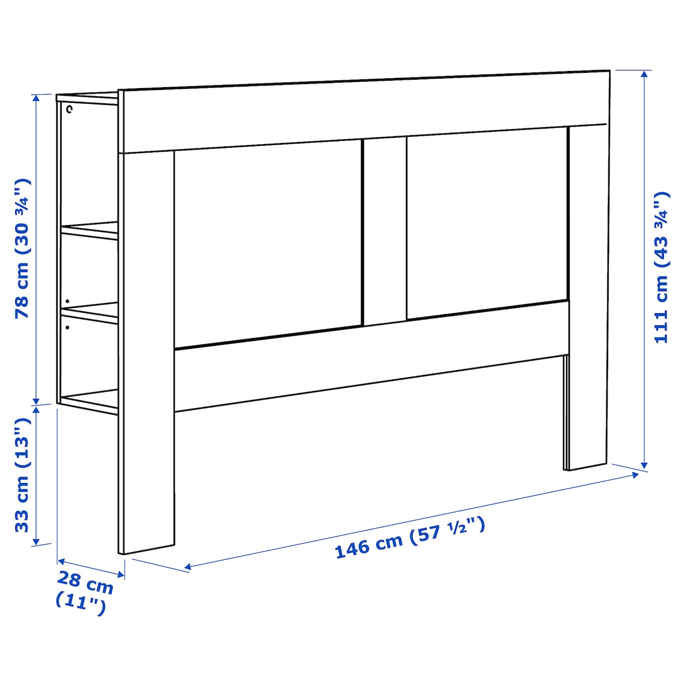 IKEA BRIMNES Kopfteil mit Ablage weiß 140 cm Angebote