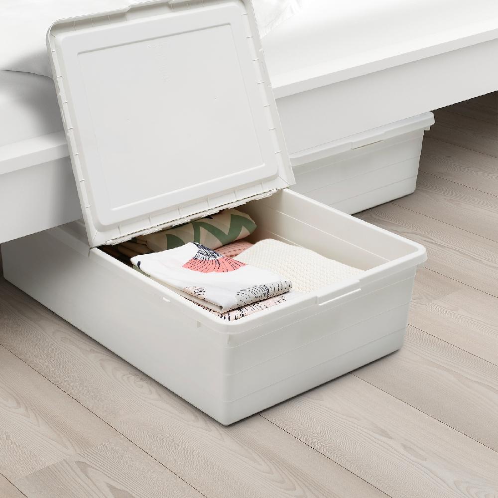 IKEA SOCKERBIT Box mit Deckel weiß 50x77x19 cm Sonderangebot