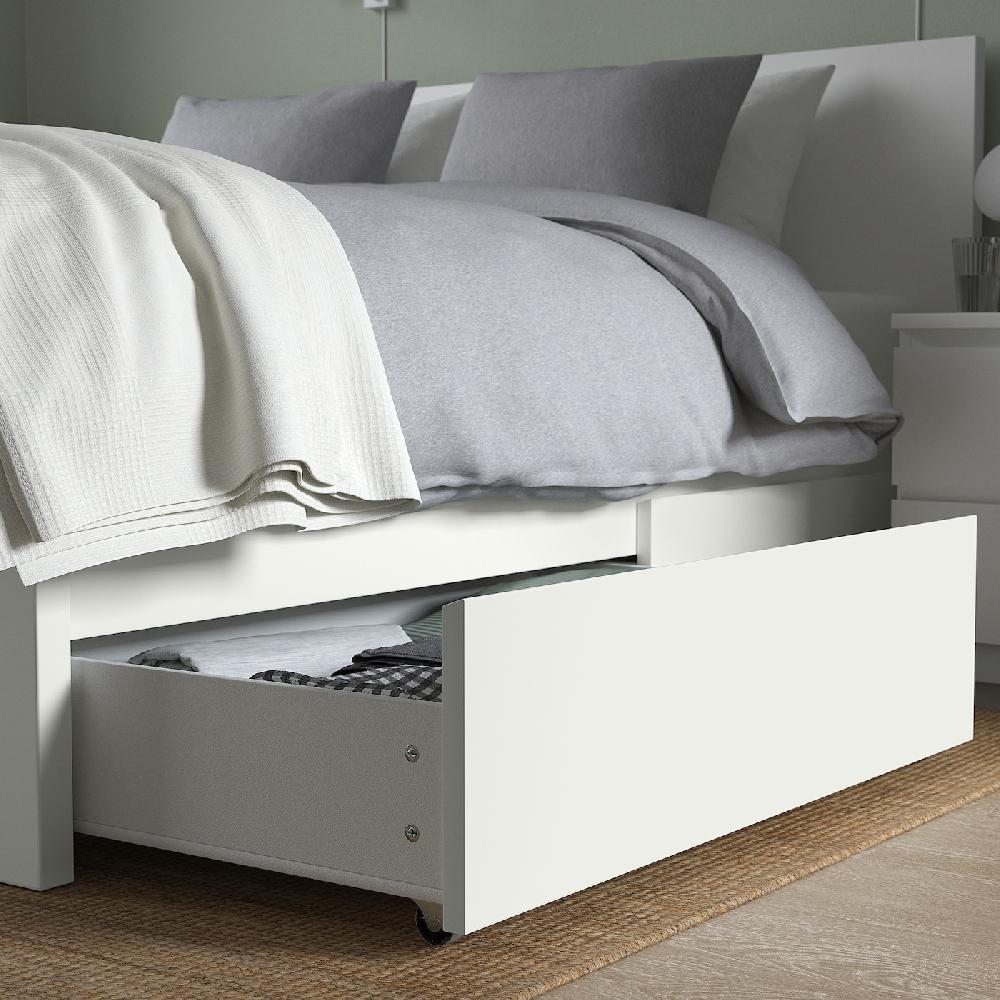 IKEA MALM Bettkasten für Bettgestell hoch weiß 200 cm Großer Ausverkauf