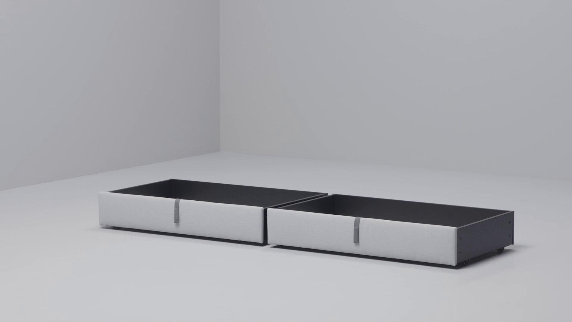 IKEA GLADSTAD Bettkasten gepolstert Kabusa hellgrau 200 cm Begrenztes Angebot