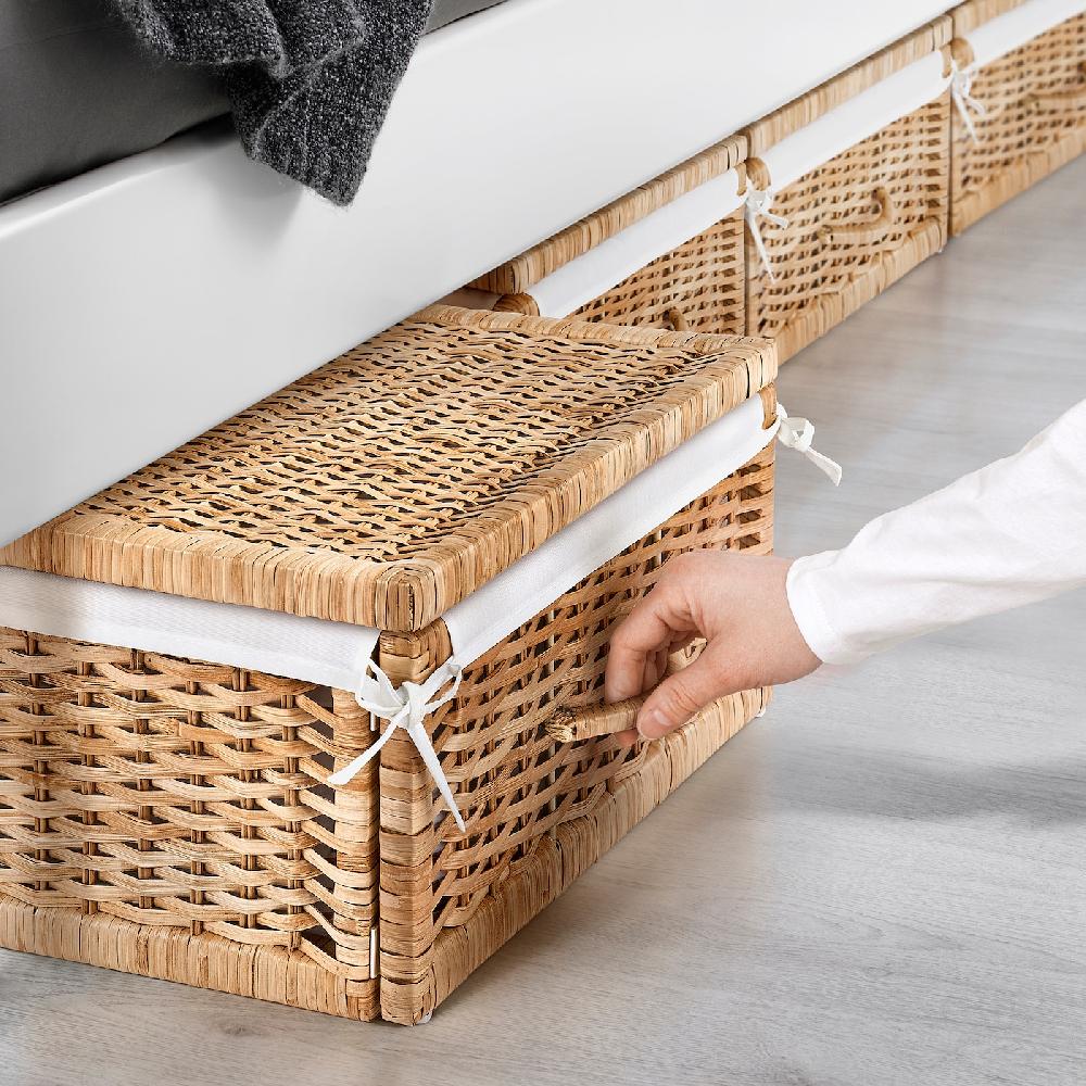 IKEA TOLKNING Korb Handarbeit Rattan 50x43x19 cm Saisonschlussverkauf