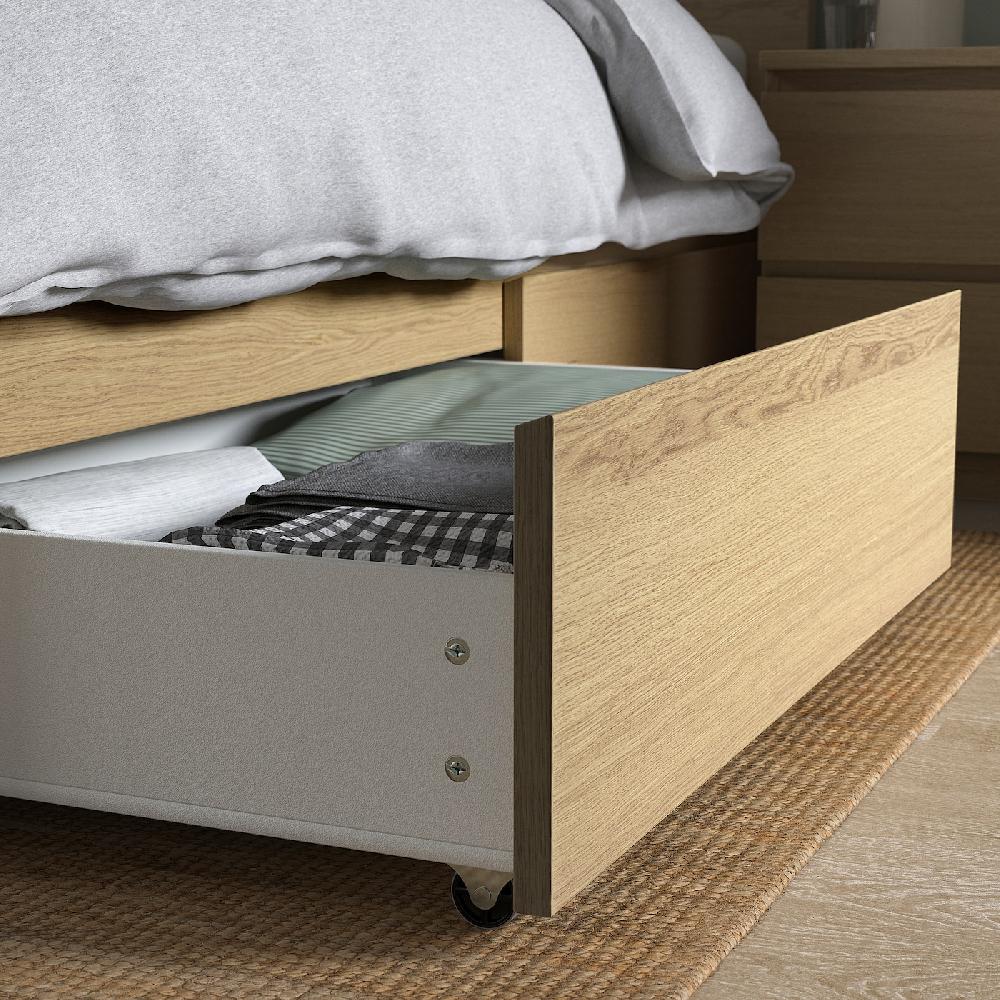 IKEA MALM Bettkasten für Bettgestell hoch Eichenfurnier weiß lasiert 200 cm Top Angebot