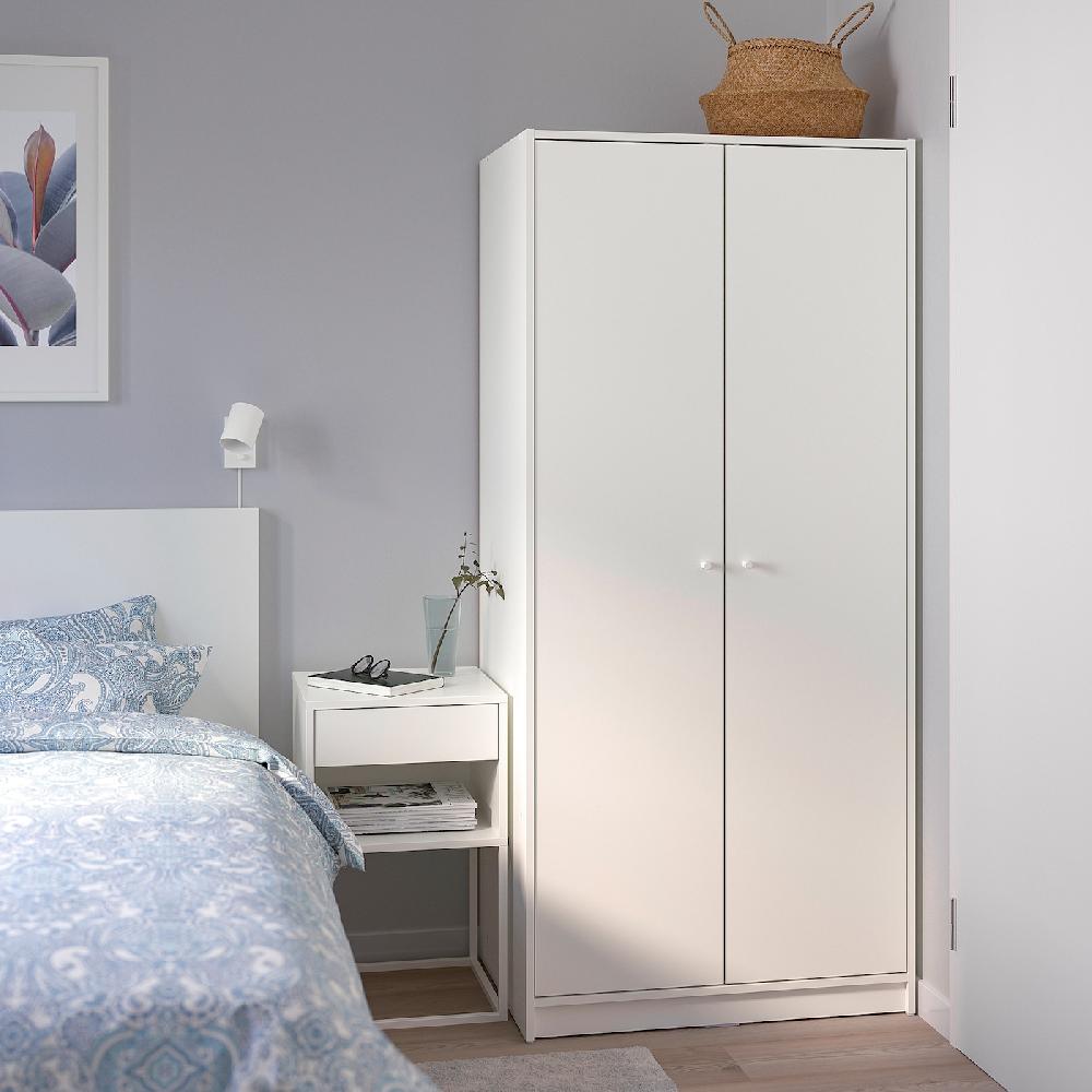 IKEA KLEPPSTAD Schrank mit 2 Türen weiß 79x176 cm Bis zu 50% Rabatt