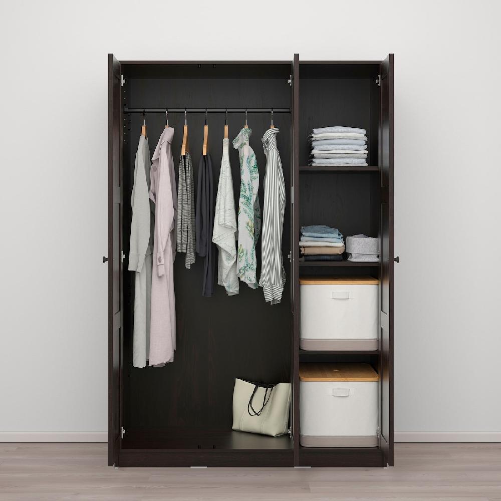 IKEA RAKKESTAD Kleiderschrank mit 3 Türen schwarzbraun 117x176 cm Nur für heute
