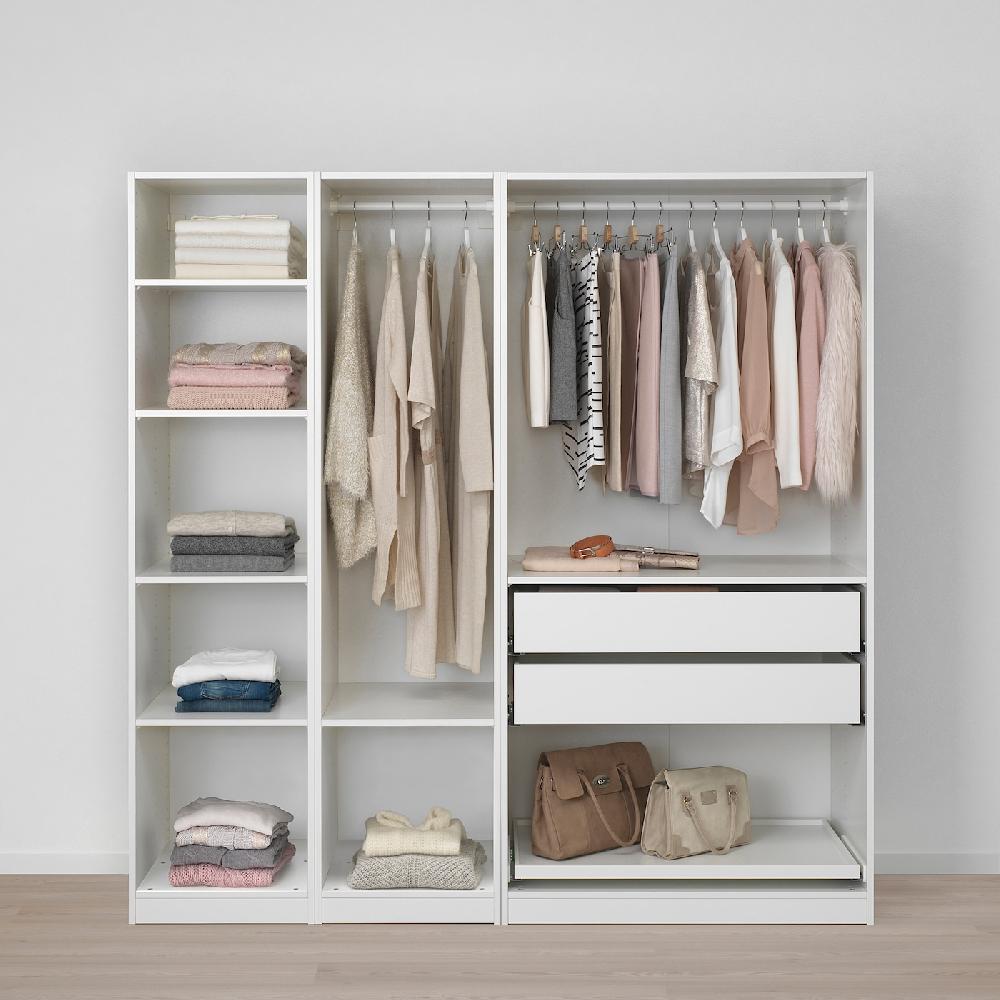 IKEA PAX / FLISBERGET Kleiderschrank weiß/hellbeige 200x60x201 cm Bis zu 55% Rabatt