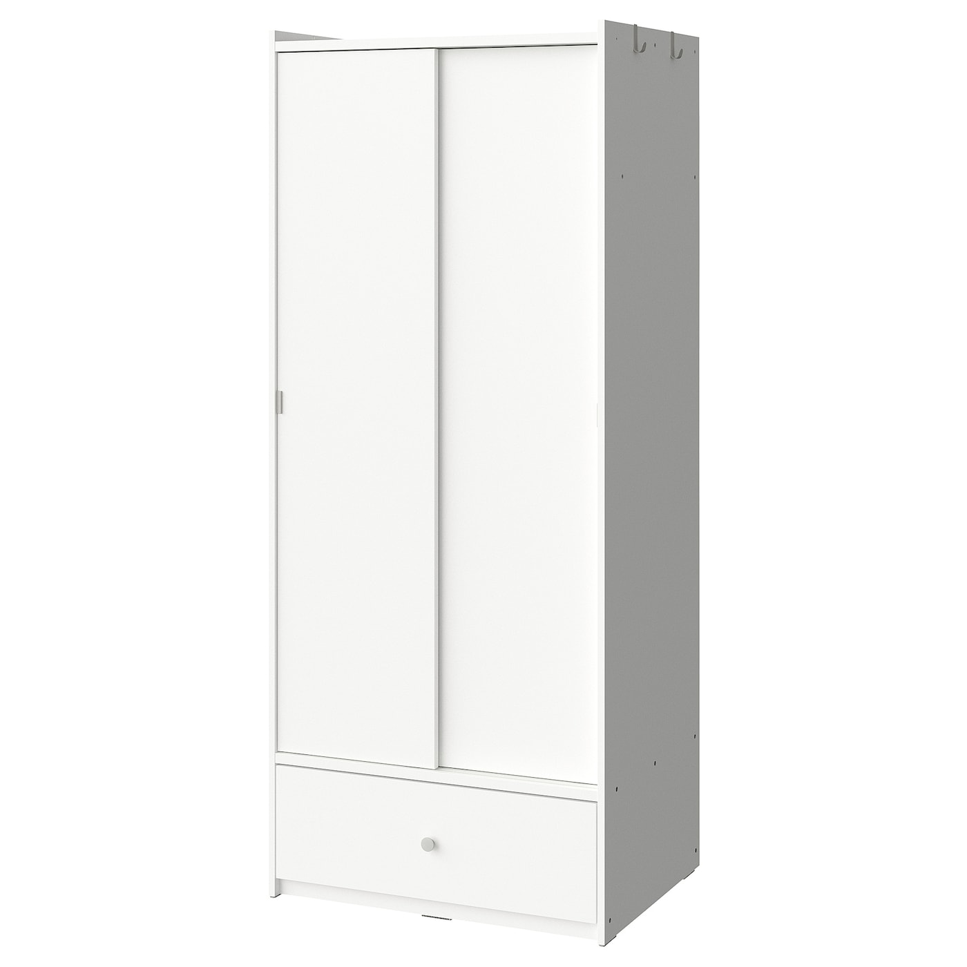 IKEA BRUKSVARA Kleiderschrank mit Schiebetüren weiß 80x191 cm