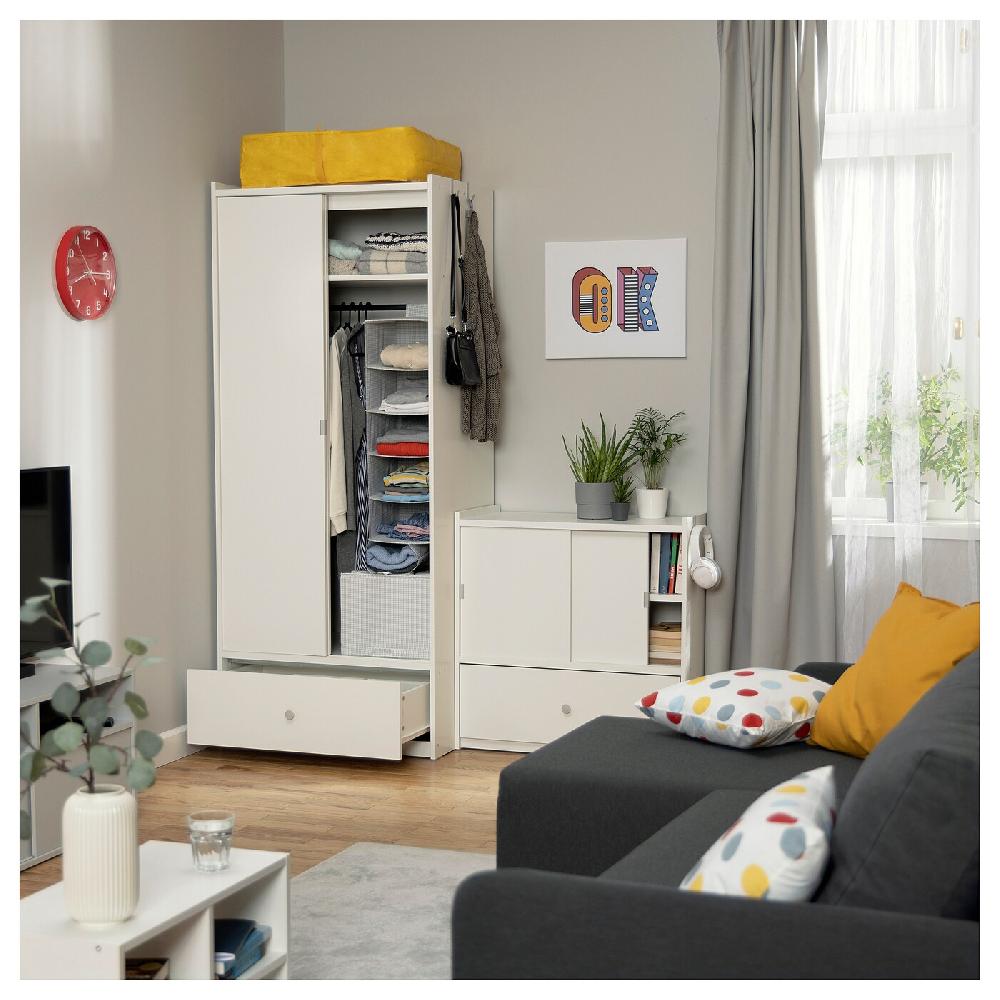 IKEA BRUKSVARA Kleiderschrank mit Schiebetüren weiß 80x191 cm Discount Store für neue Produkte