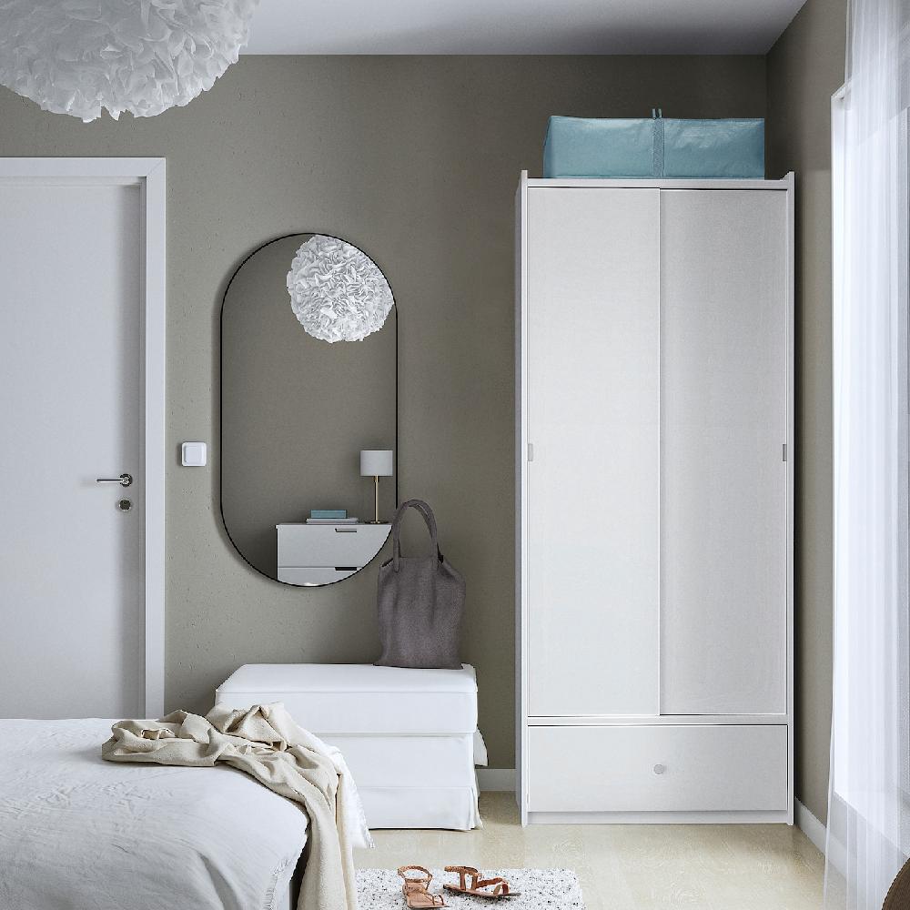 IKEA BRUKSVARA Kleiderschrank mit Schiebetüren weiß 80x191 cm Discount Store für neue Produkte