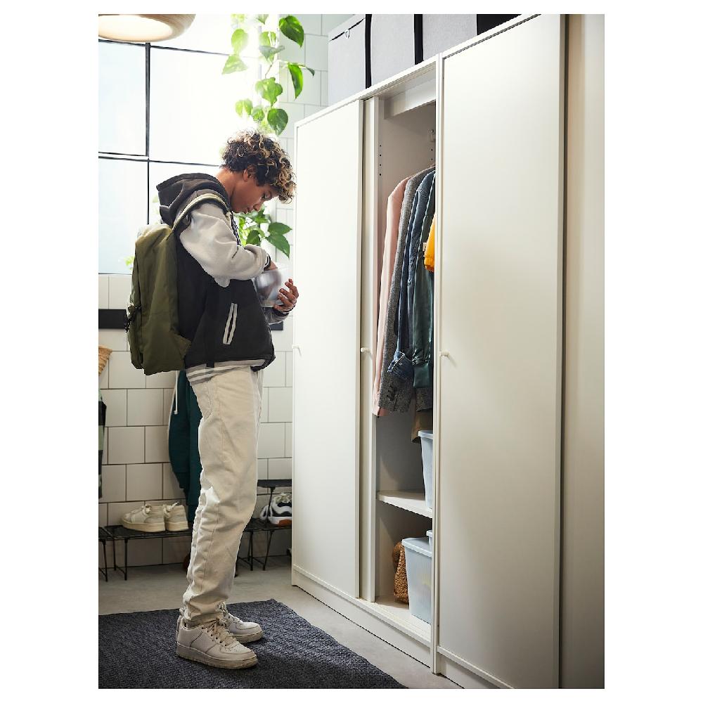 IKEA KLEPPSTAD Kleiderschrank mit Schiebetüren weiß 117x176 cm Riesige Rabatte