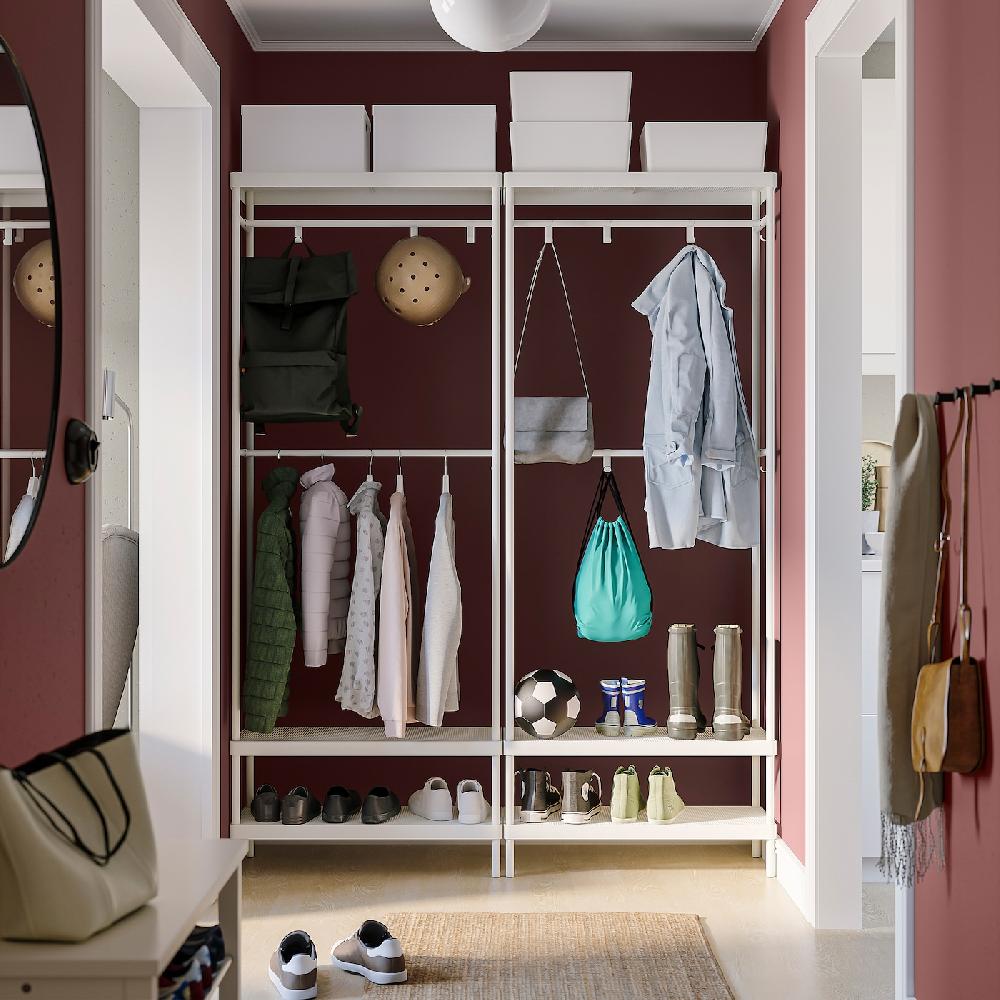 IKEA MACKAPÄR Garderobenständer mit Schuhablage weiß 78x32x200 cm Fabrikladen