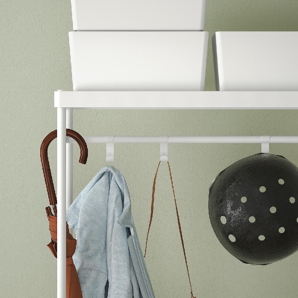 IKEA MACKAPÄR Garderobenständer mit Schuhablage weiß 78x32x200 cm Fabrikladen