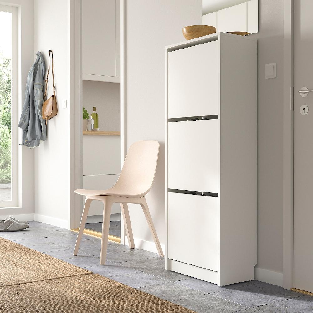 IKEA BISSA Schuhschrank 3 Fächer weiß 49x28x135 cm zollfrei