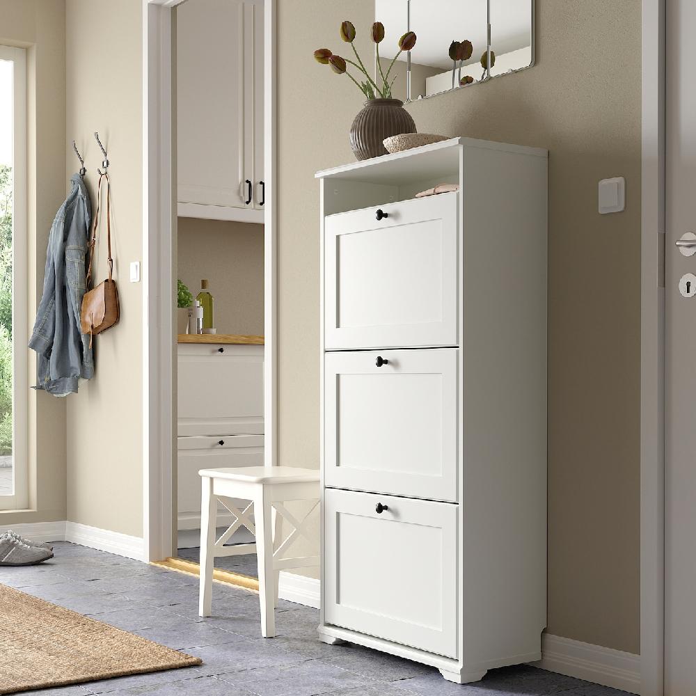 IKEA BRUSALI Schuhschrank 3 Fächer weiß 61x30x130 cm 50% Rabatt für begrenzte Zeit