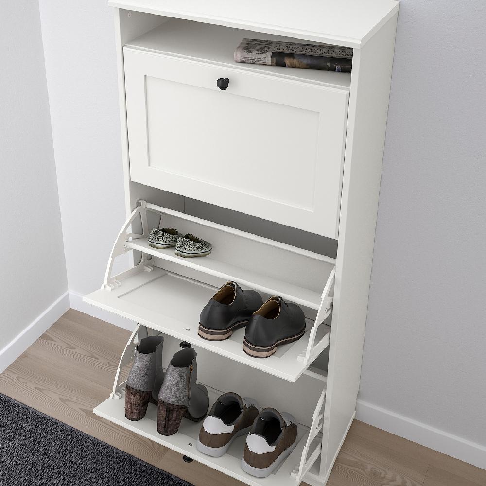 IKEA BRUSALI Schuhschrank 3 Fächer weiß 61x30x130 cm 50% Rabatt für begrenzte Zeit