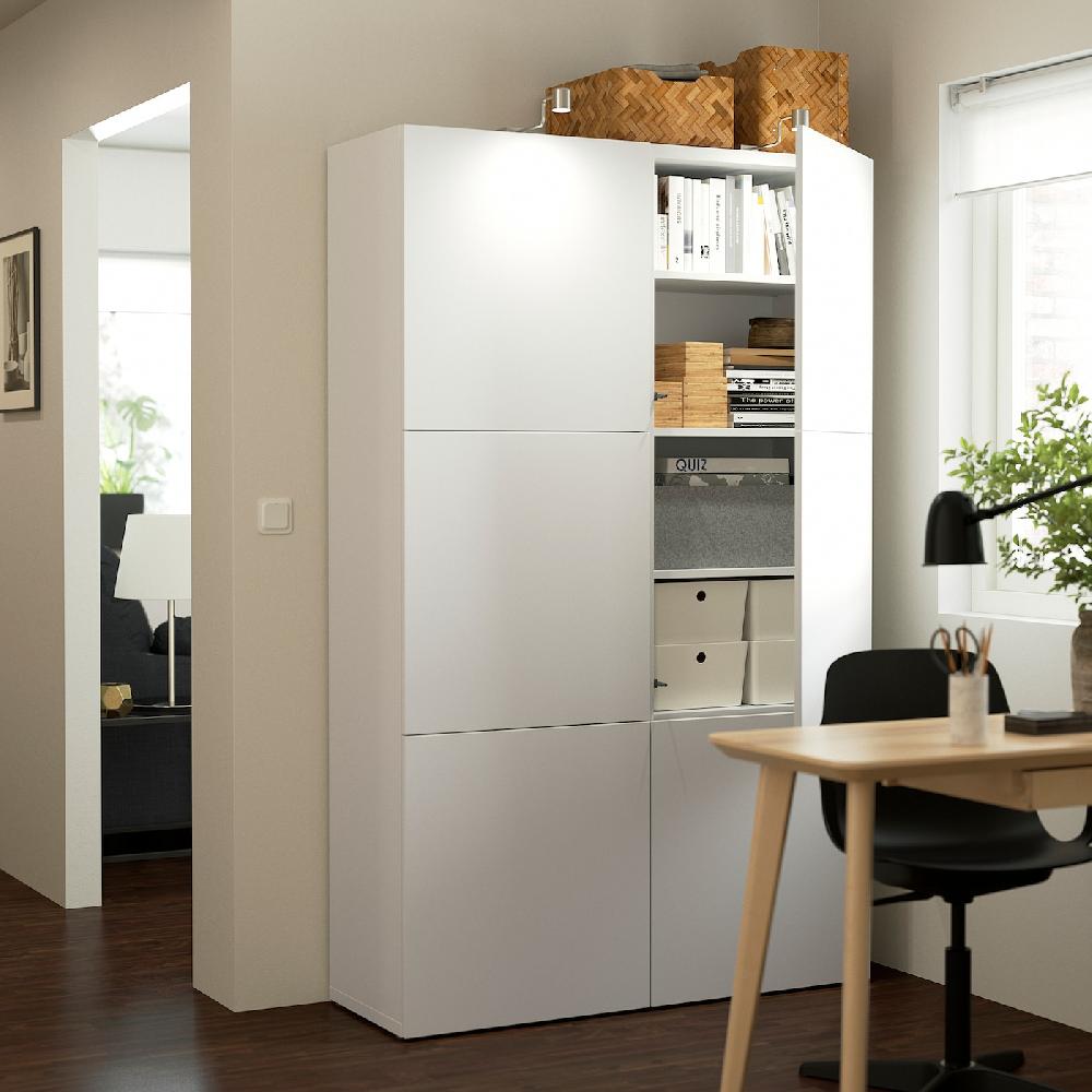 IKEA BESTÅ Aufbewahrung mit Türen weiß/Lappviken weiß 120x42x193 cm Auslauf