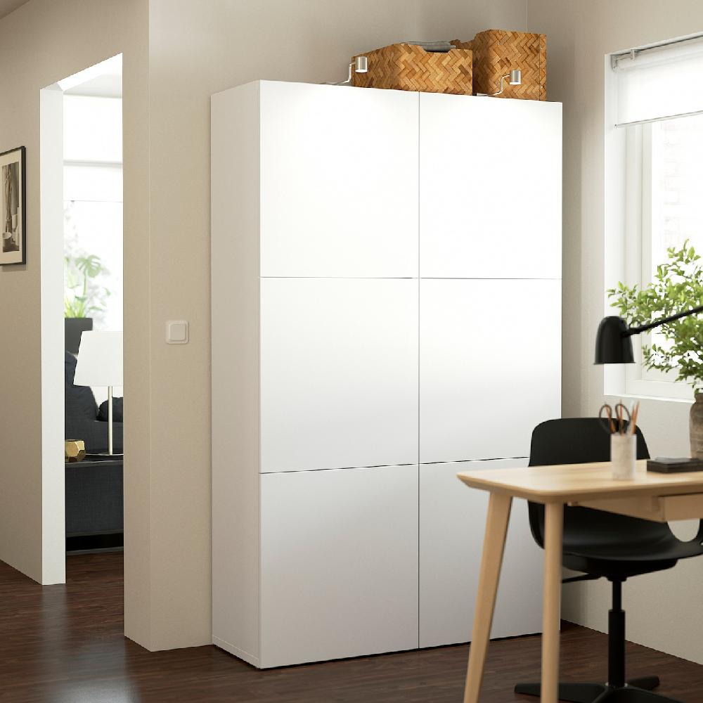IKEA BESTÅ Aufbewahrung mit Türen weiß/Lappviken weiß 120x42x193 cm Auslauf