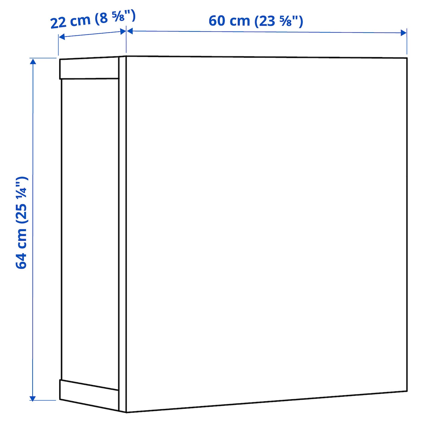 IKEA BESTÅ Regal mit Tür weiß/Lappviken weiß 60x22x64 cm Verkauf