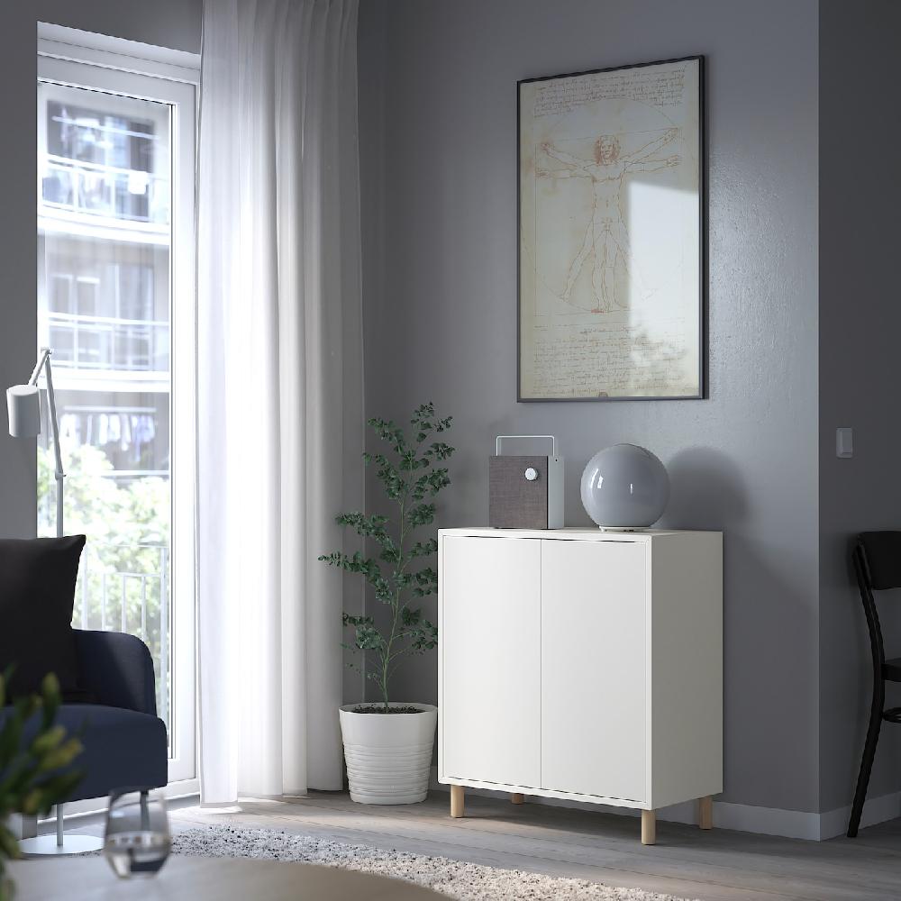 IKEA EKET Schrankkombination/Beine weiß/Holz 70x35x80 cm Angebote