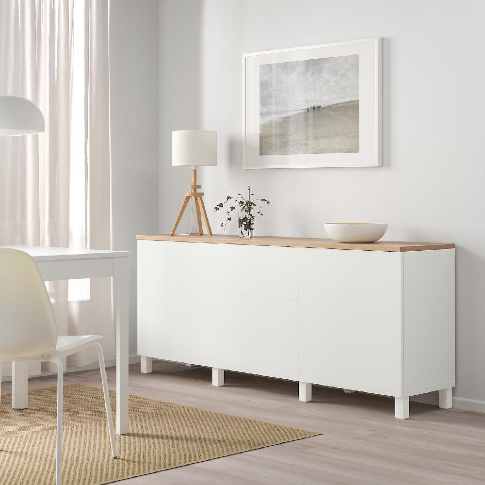 IKEA BESTÅ Aufbewahrung mit Türen weiß/Lappviken/Stubbarp weiß 180x42x76 cm im Angebot