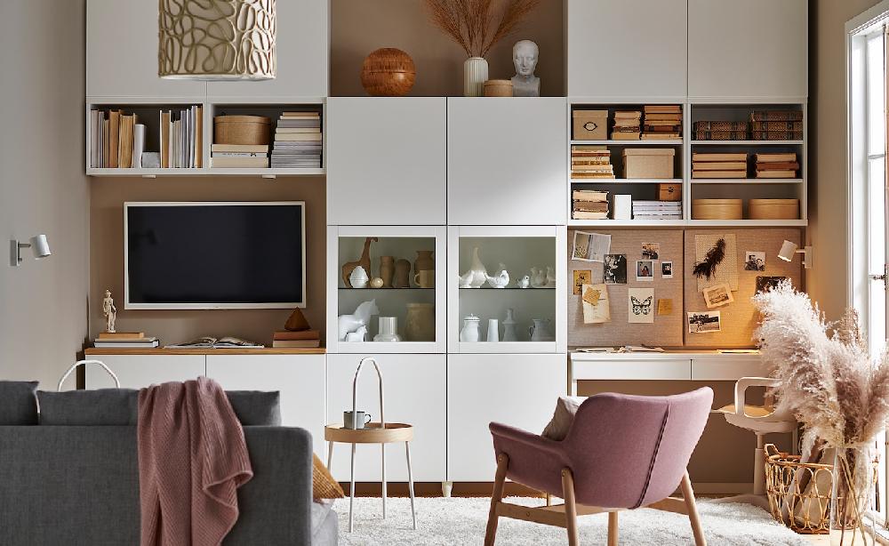 IKEA BESTÅ Vitrine weiß Lappviken/Sindvik Klarglas weiß 120x42x193 cm Günstiger Verkauf