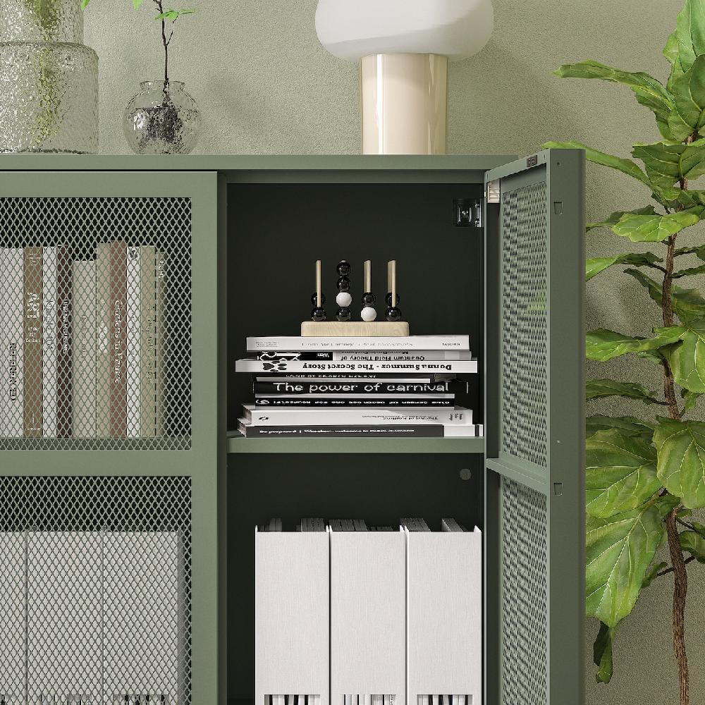 IKEA IVAR Schrank mit Türen graugrün Netz 160x30x83 cm Fabrikpreis