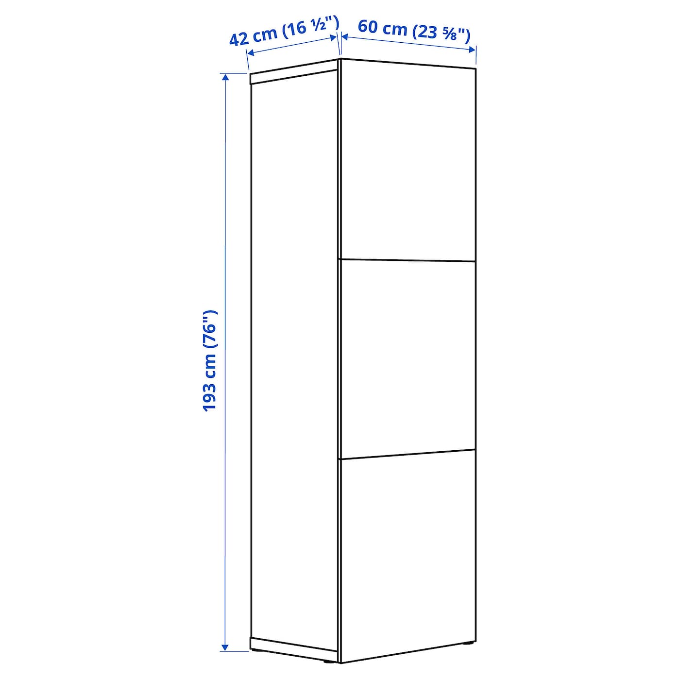 IKEA BESTÅ Regal mit Türen weiß Lappviken/weiß 60x42x193 cm Großer Ausverkauf