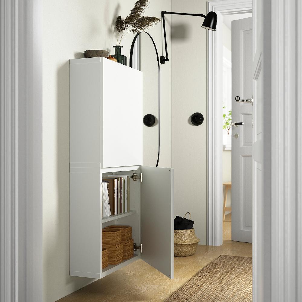 IKEA BESTÅ Wandschrank mit 2 Türen weiß/Lappviken weiß 60x22x128 cm Exklusivangebot