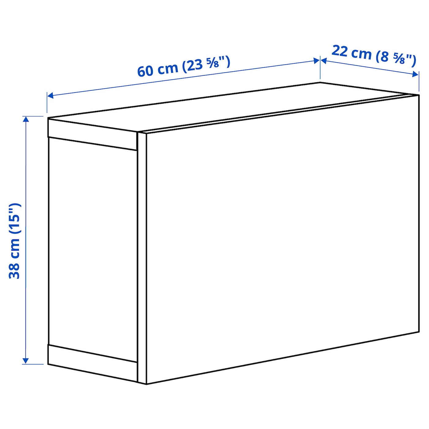 IKEA BESTÅ Regal mit Tür weiß/Lappviken weiß 60x22x38 cm Preisnachlass