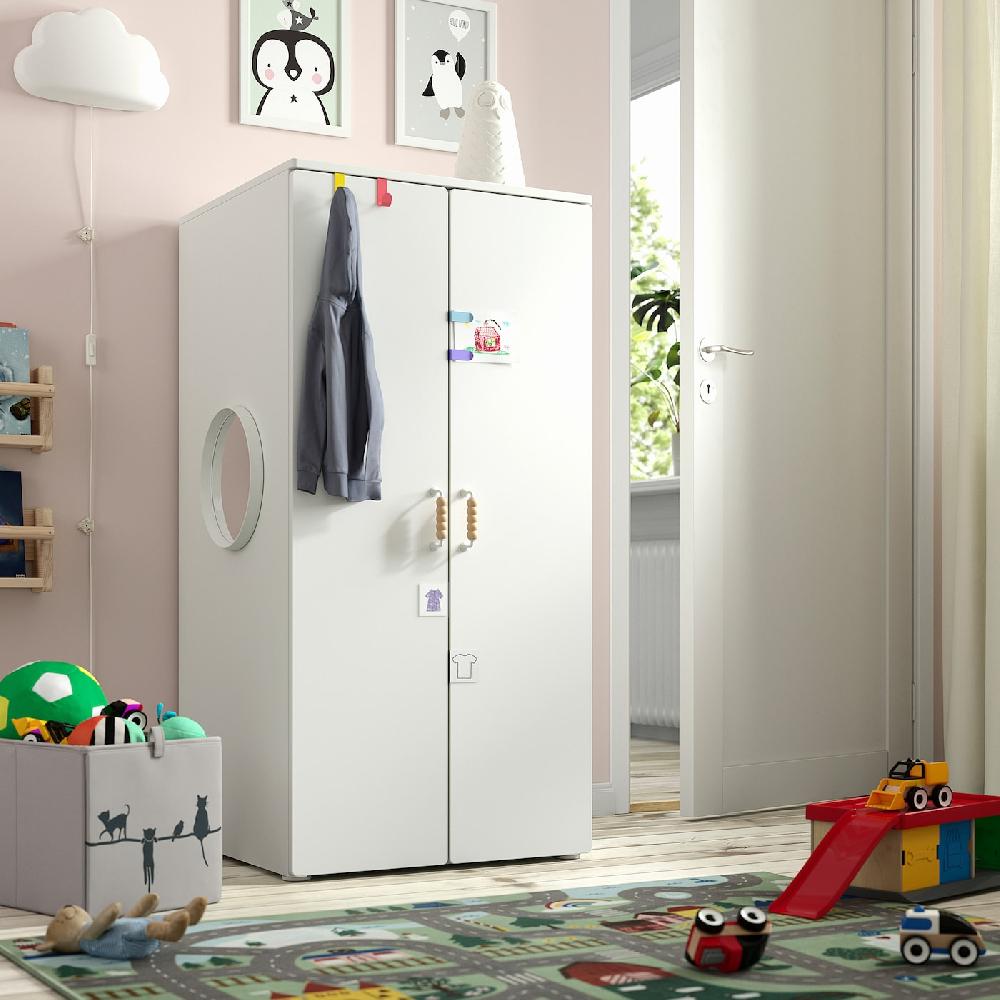 IKEA SMÅSTAD / PLATSA Kleiderschrank weiß weiß/mit 3 Böden 60x57x123 cm Cyber Monday