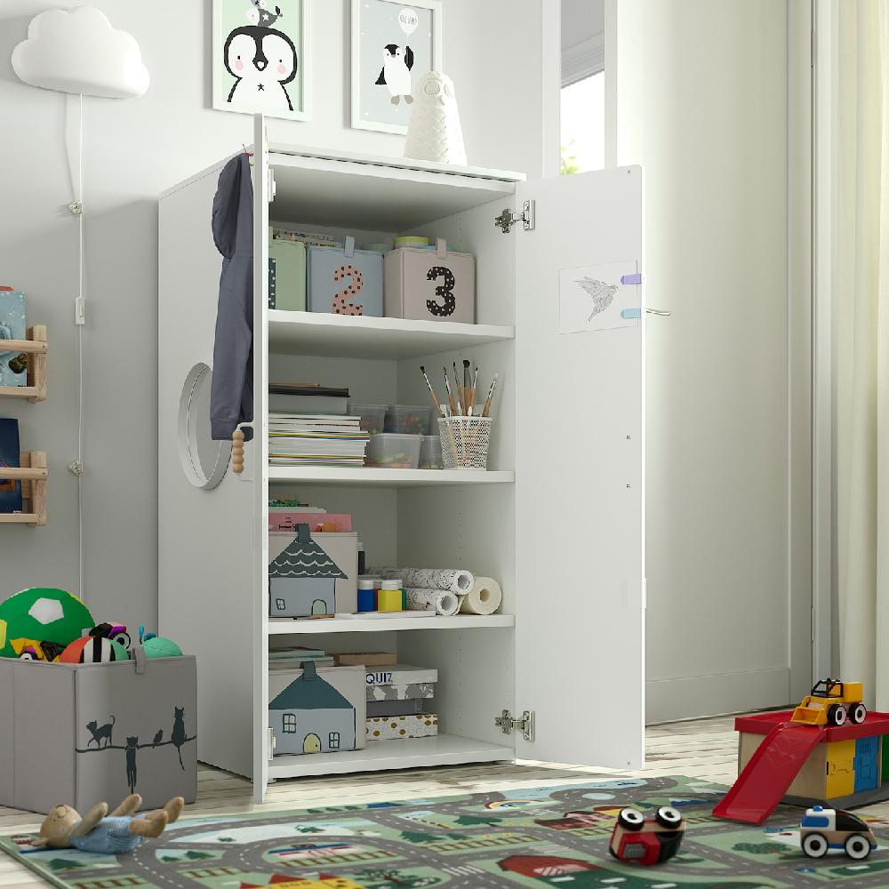 IKEA SMÅSTAD / PLATSA Kleiderschrank weiß weiß/mit 3 Böden 60x57x123 cm Cyber Monday