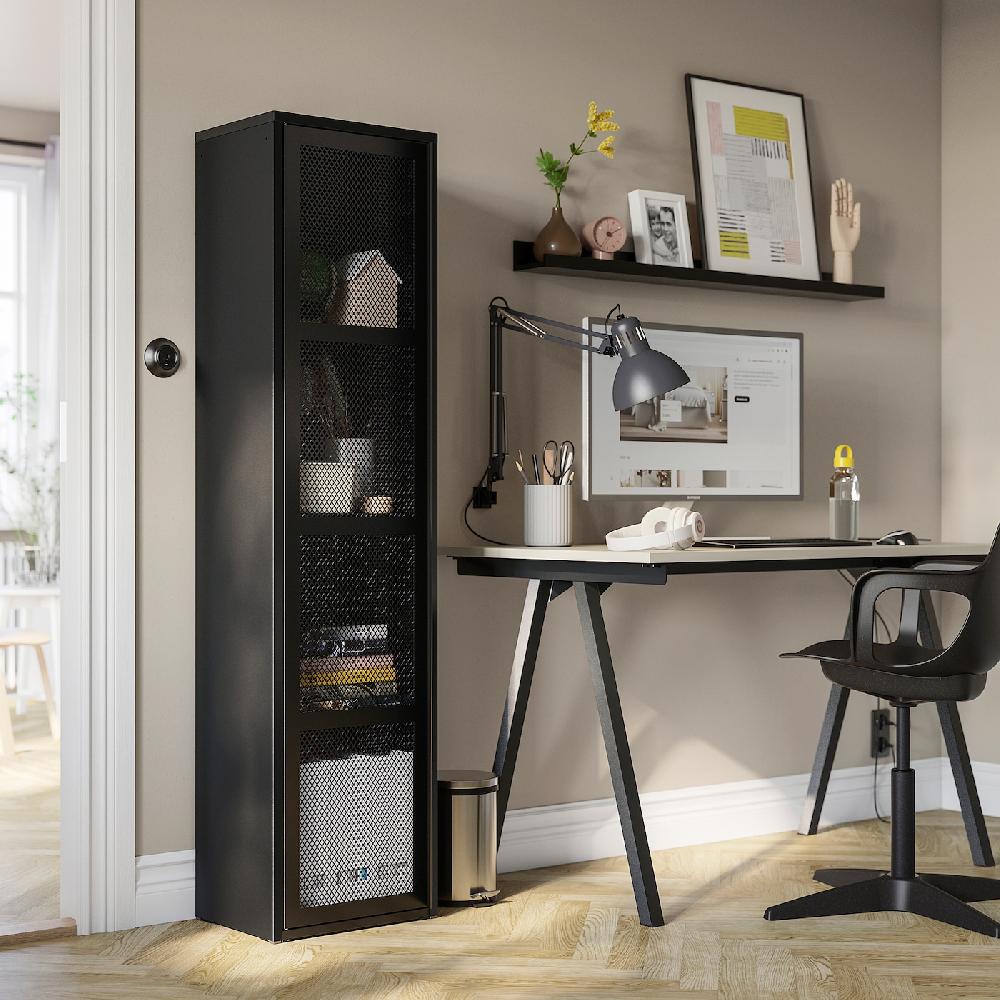 IKEA IVAR Schrank mit Tür schwarz Netz 40x160 cm Weihnachtsangebot