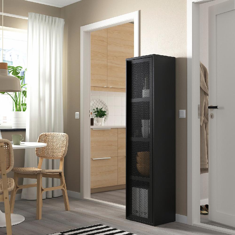 IKEA IVAR Schrank mit Tür schwarz Netz 40x160 cm Weihnachtsangebot