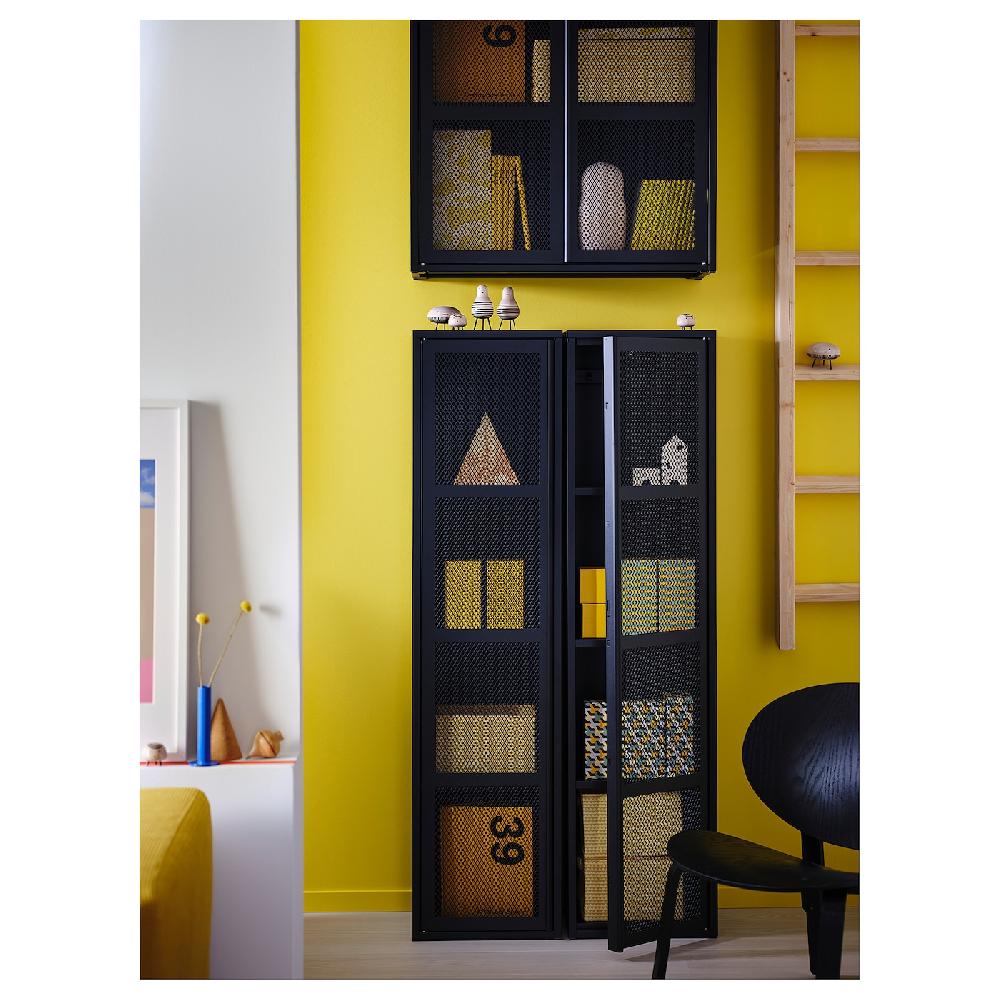 IKEA IVAR Schrank mit Tür schwarz Netz 40x160 cm Weihnachtsangebot
