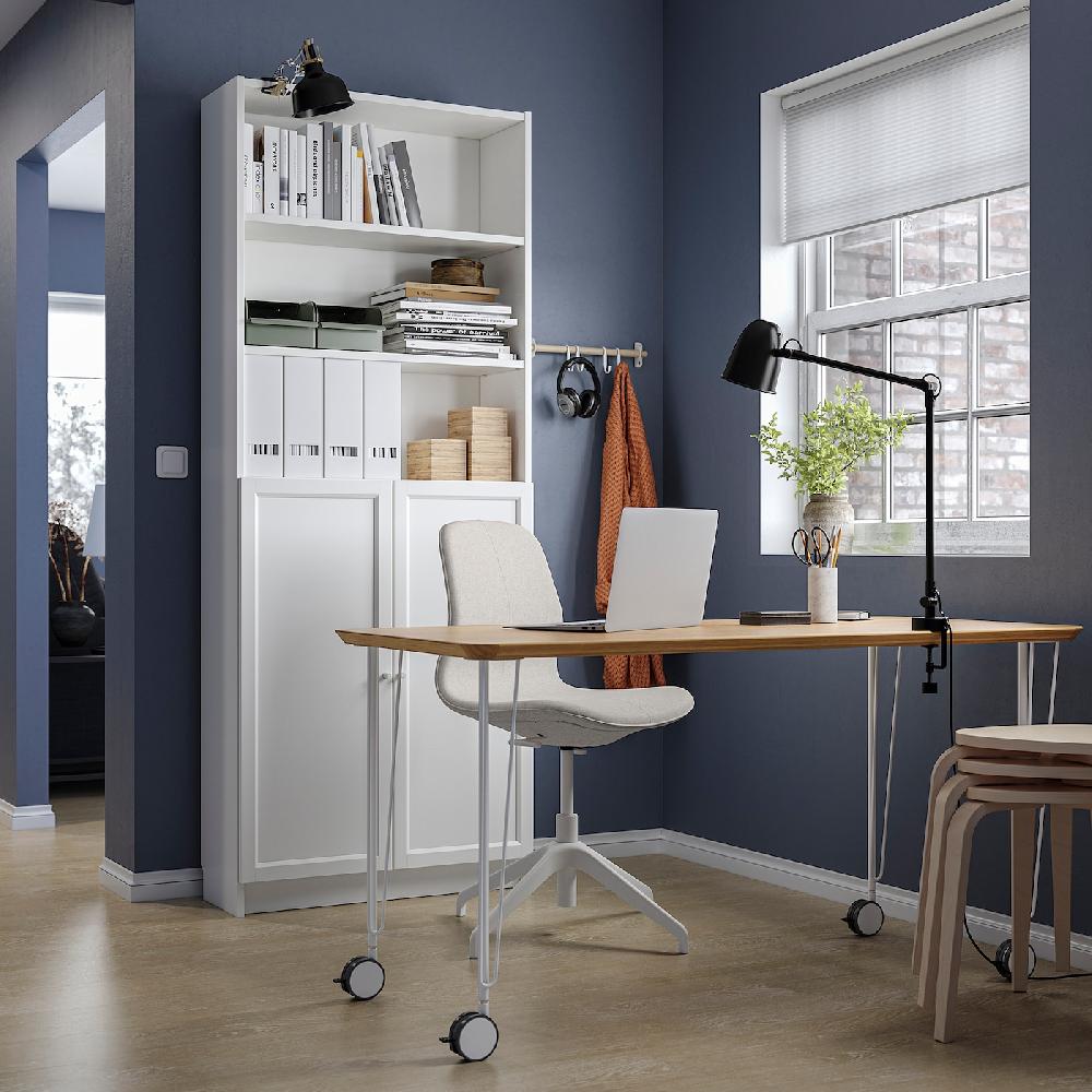 IKEA BILLY / OXBERG Bücherregal mit Türen weiß 80x30x202 cm Jubiläumsangebot