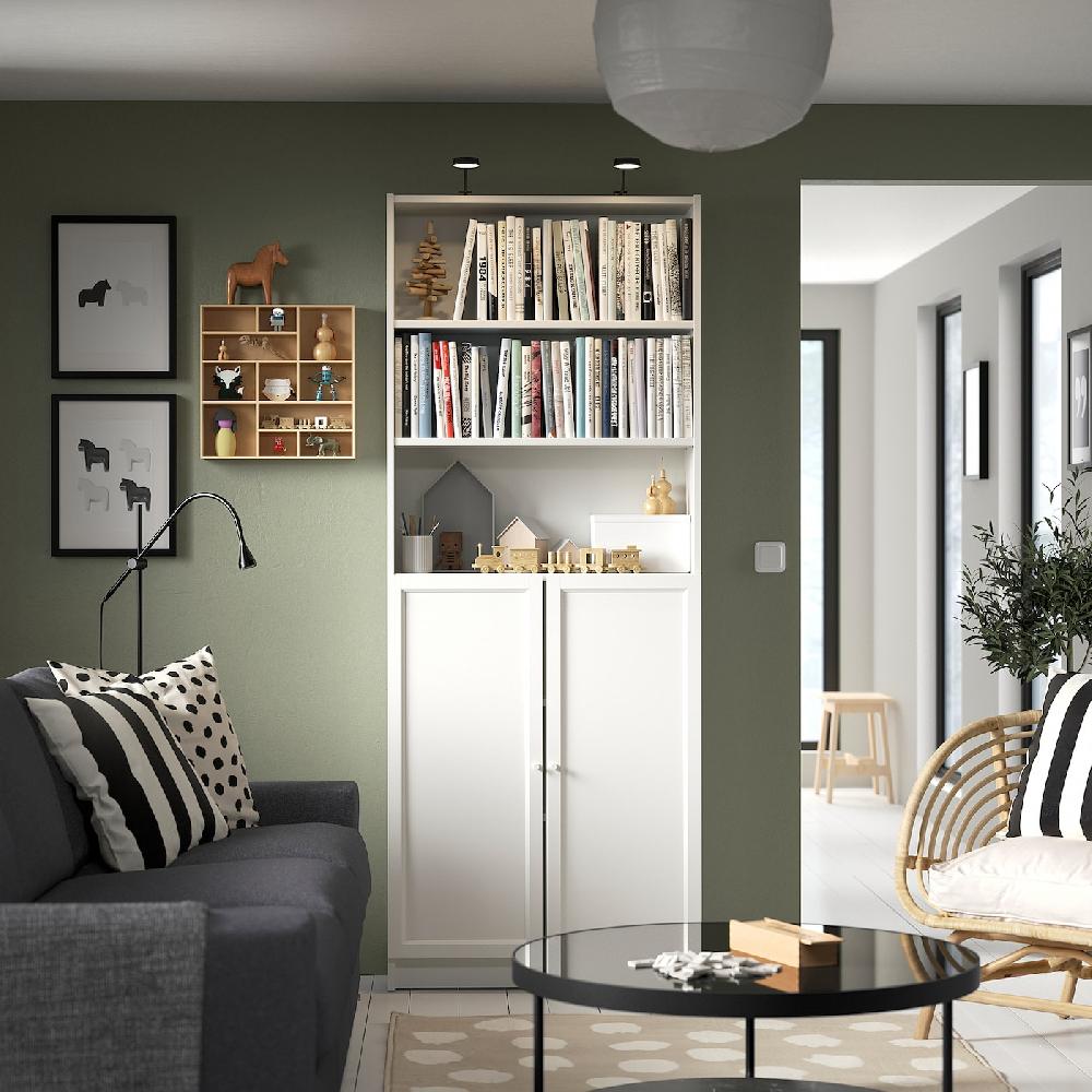 IKEA BILLY / OXBERG Bücherregal mit Türen weiß 80x30x202 cm Jubiläumsangebot