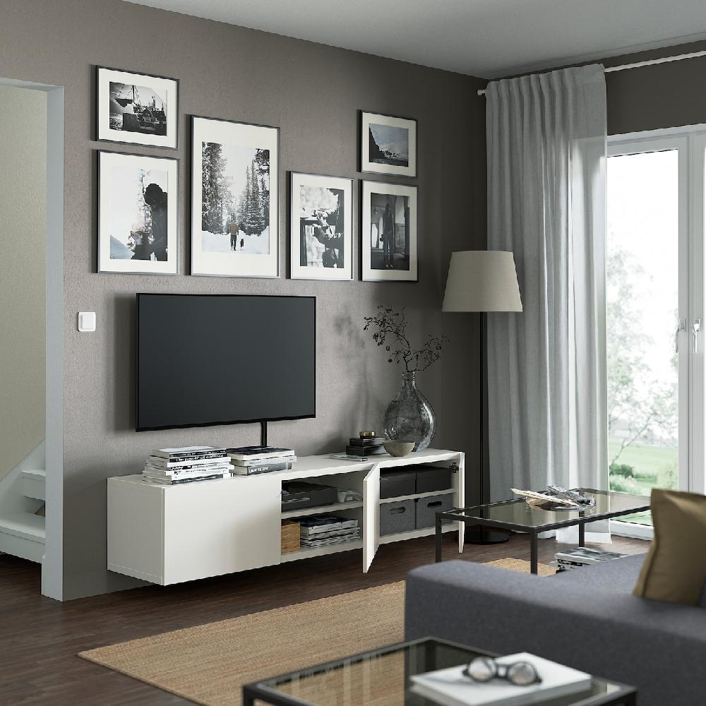 IKEA BESTÅ TV-Bank mit Türen weiß/Lappviken weiß 180x42x38 cm Exklusive Angebote