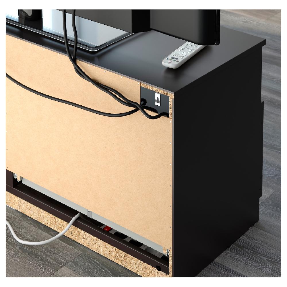 IKEA BRIMNES TV-Komb. mit Vitrinentüren schwarz 320x41x190 cm Räumungsverkauf