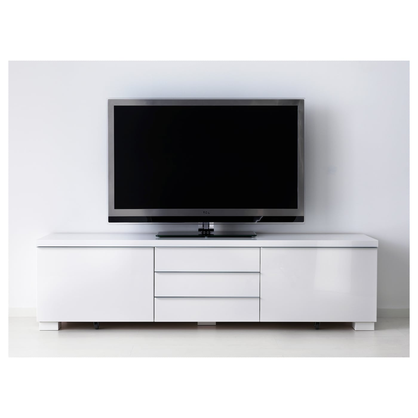 IKEA BESTÅ BURS TV-Bank Hochglanz weiß 180x41x49 cm Kauf eins, bekomm eins gratis