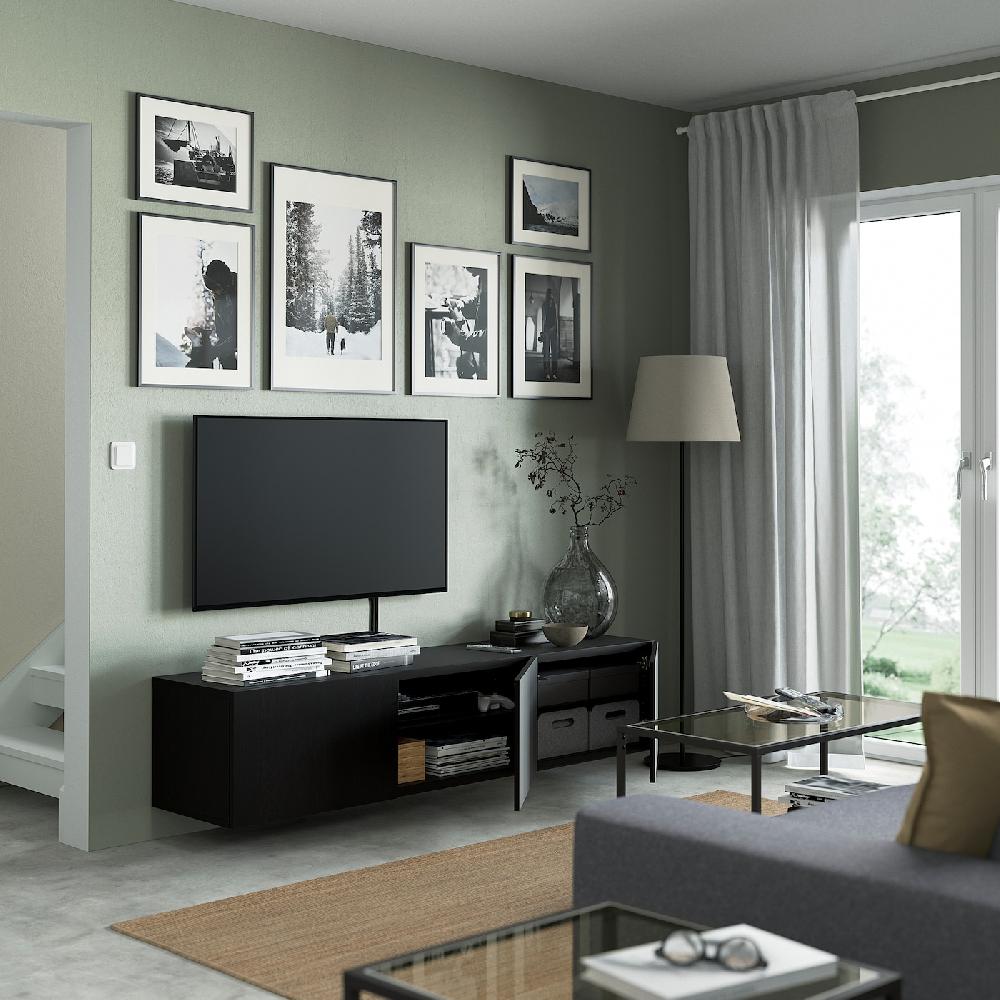 IKEA BESTÅ TV-Bank mit Türen schwarzbraun/Lappviken schwarzbraun 180x42x38 cm Riesige Ersparnisse
