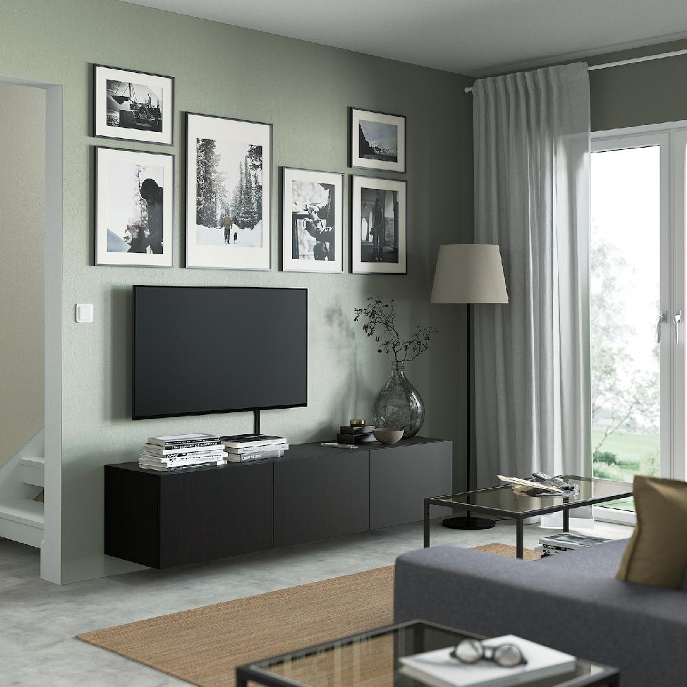 IKEA BESTÅ TV-Bank mit Türen schwarzbraun/Lappviken schwarzbraun 180x42x38 cm Riesige Ersparnisse