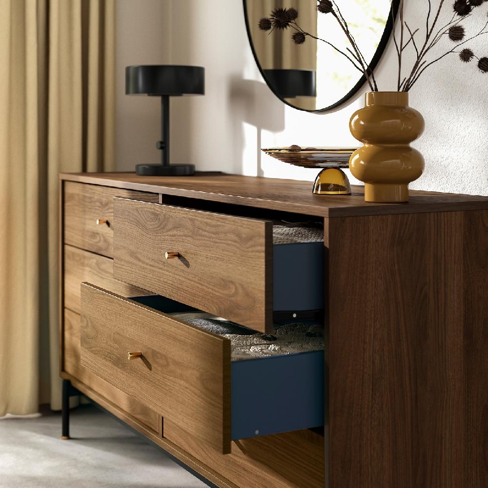 IKEA RÅDMANSÖ Kommode mit 6 Schubladen braun Nussbaumnachbildung 159x48x81 cm Letzte 3 Tage