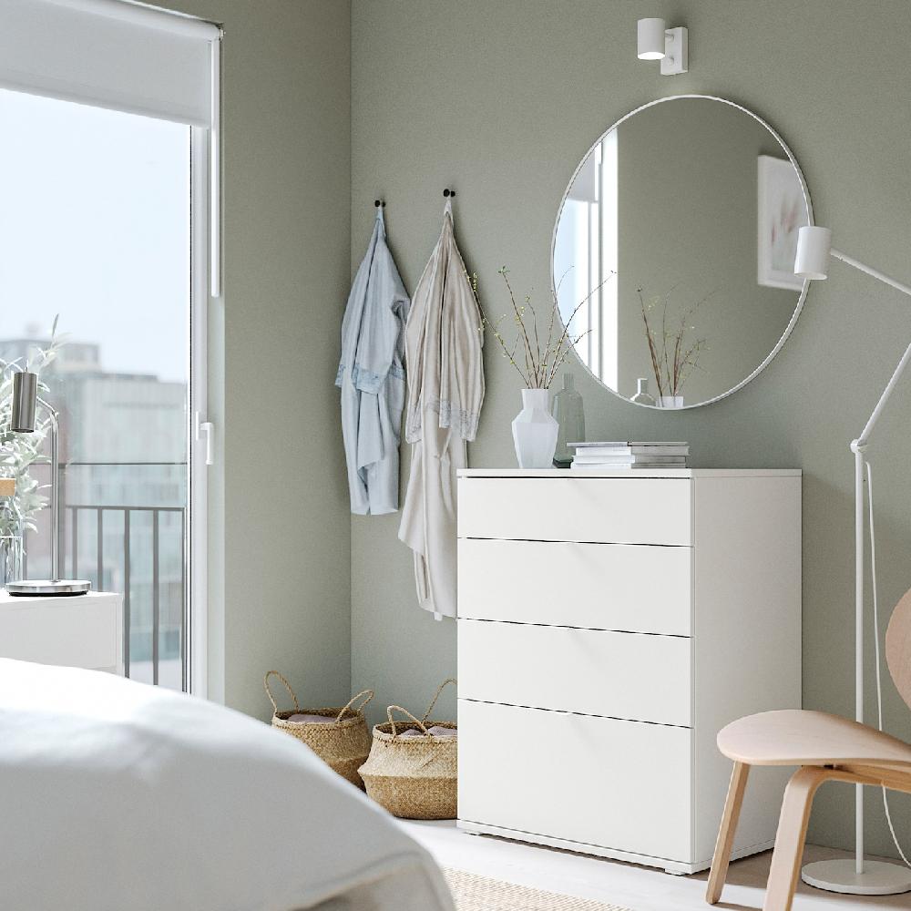 IKEA VIHALS Kommode mit 4 Schubladen weiß/Verankerungs-/Entsperrfunktion 70x47x90 cm Letzter Tag