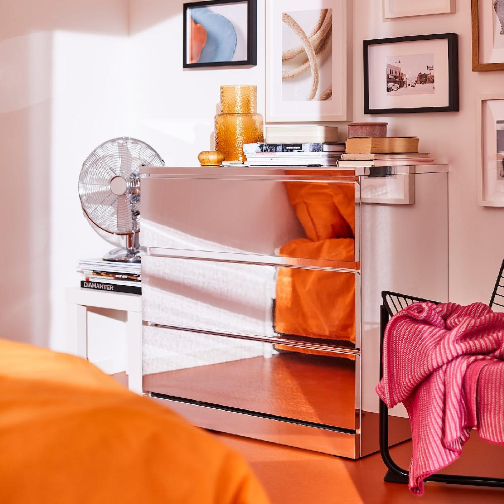 IKEA MALM Kommode mit 3 Schubladen Spiegeleffekt 80x78 cm Zeitbegrenzte Promotion