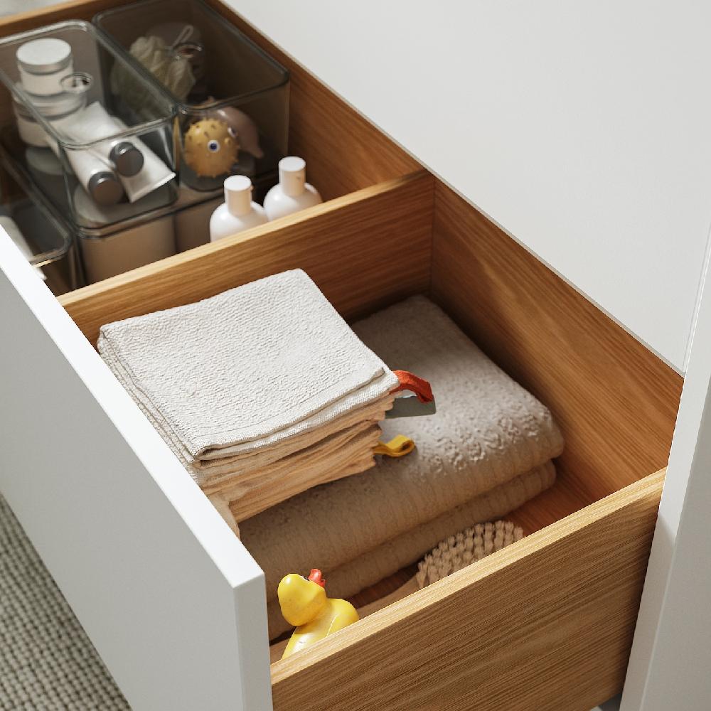 IKEA HAVBÄCK / ORRSJÖN Waschbschr+Schubladen/Waschb/Mibatt weiß/Bambus 102x49x71 cm Speichern exportieren