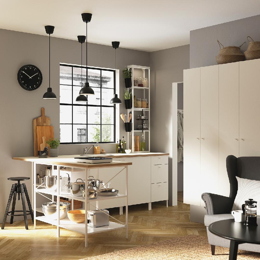 IKEA ENHET Hochschrank mit 4 Böden+Türen weiß 30x32x180 cm 2025