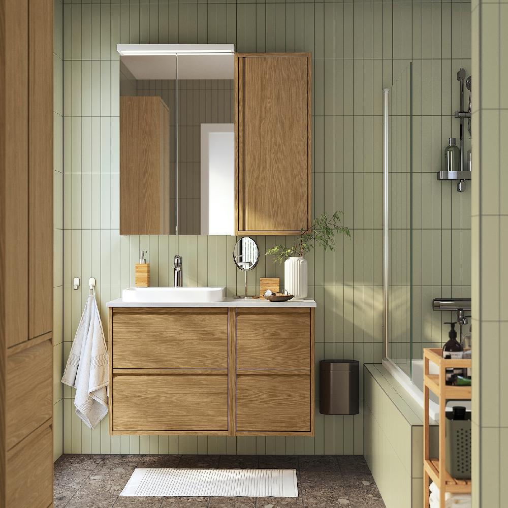 IKEA ÄNGSJÖN Wandschrank mit Tür Eichenachbildung 40x15x95 cm Verkauf